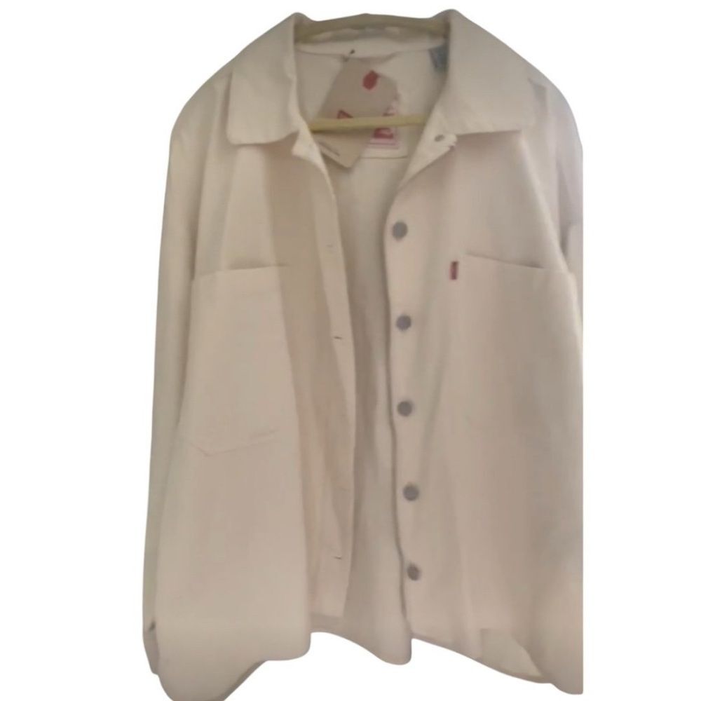 NEW Levi’s Off-White Oversized Zip Denim Button Up Jacket